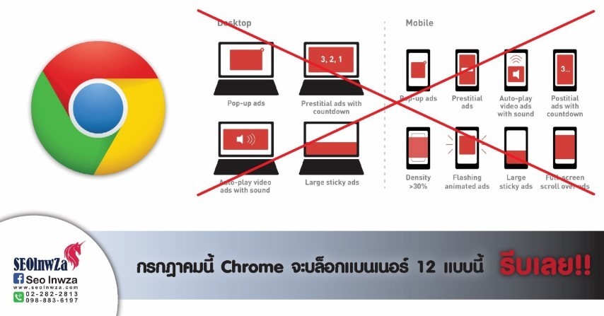 กรกฎาคมนี้ Chromeจะบล็อกแบนเนอร์ 12 แบบนี้ รีบเลย!!